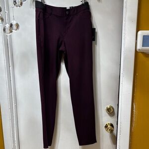 Vera Wang Men's Slim Burgundy Chinos